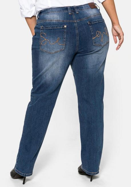 sheego Gerade Jeans mit Shaping-Einsatz - blue Denim sheego Fabrikladen
