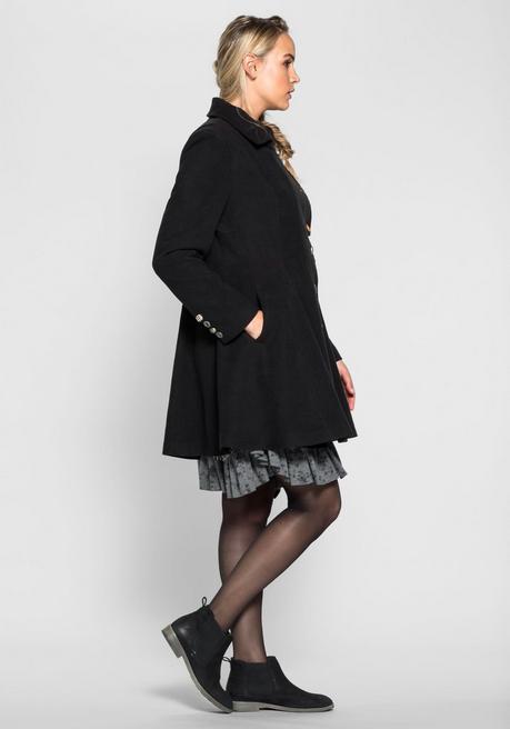 sheego by Joe Browns Kurzmantel im asymmetrischen Schnitt - schwarz sheego Black Friday Preise