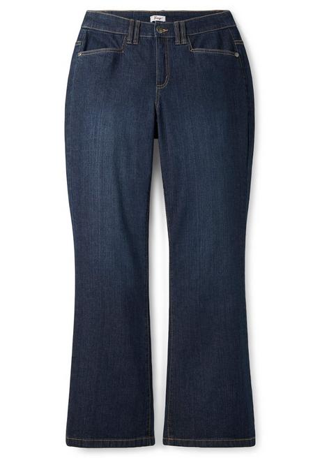 sheego Bootcut-Jeans mit Kontrastnähten - dark blue Denim sheego zollfrei