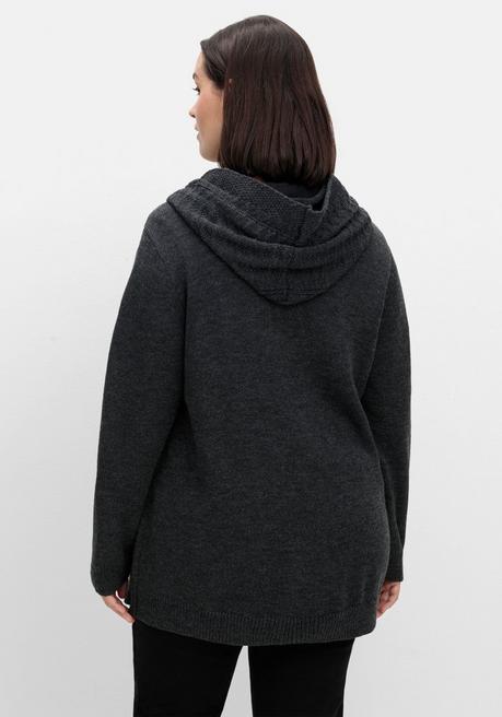 sheego by Joe Browns Cardigan mit Kapuze und Knopfverschluss - anthrazit sheego Fabrikverkauf