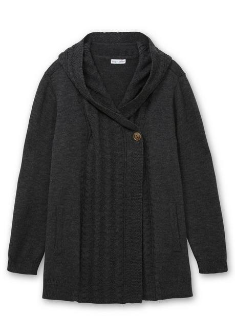 sheego by Joe Browns Cardigan mit Kapuze und Knopfverschluss - anthrazit sheego Fabrikverkauf