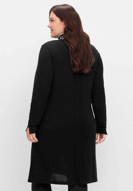 sheego Longpullover in A-Linie, mit langem Schlitz vorn - schwarz sheego Limitierter Zeitrabatt