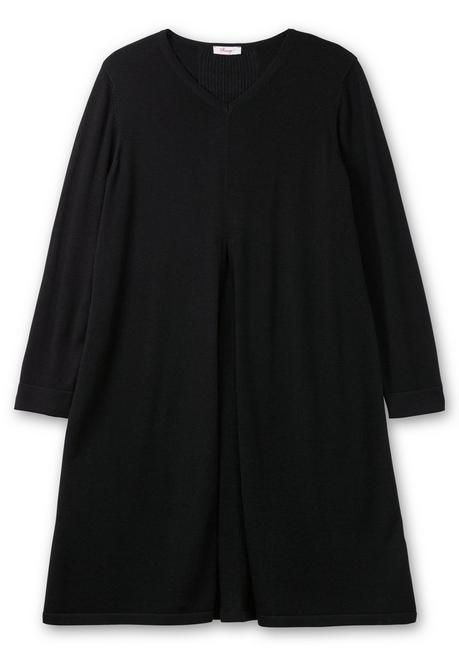 sheego Longpullover in A-Linie, mit langem Schlitz vorn - schwarz sheego Limitierter Zeitrabatt