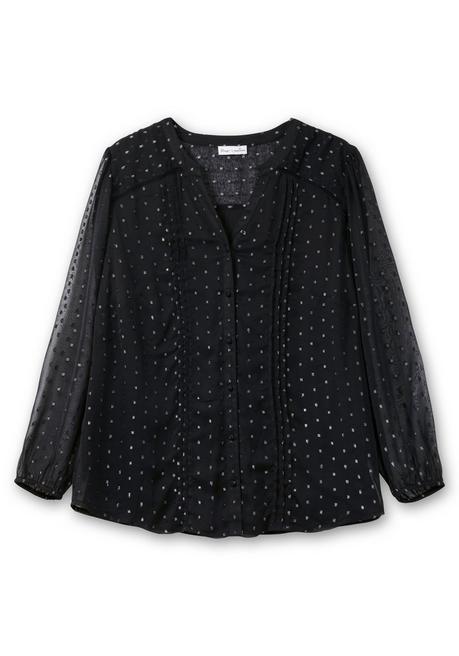 sheego by Joe Browns Chiffonbluse mit eingewebten Glanzfäden - schwarz gemustert sheego Günstig kaufen