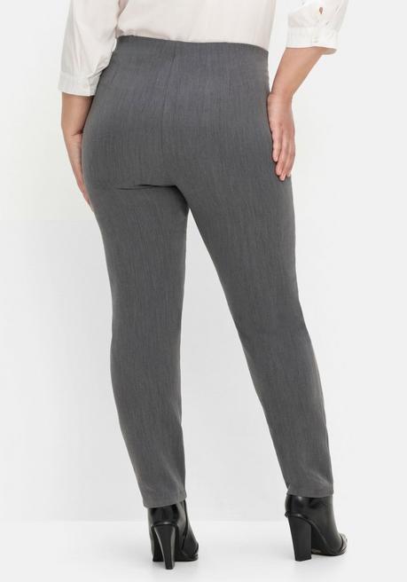 sheego Schmale Hose mit Schlupfbund, in melierter Optik - anthrazit meliert sheego Black Friday