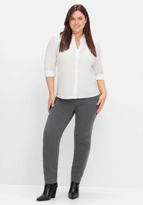 sheego Schmale Hose mit Schlupfbund, in melierter Optik - anthrazit meliert sheego Black Friday