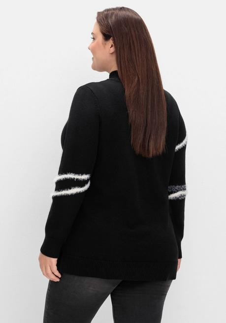 sheego Pullover mit Intarsienmuster aus Flauschgarn - schwarz gemustert sheego Osterangebot