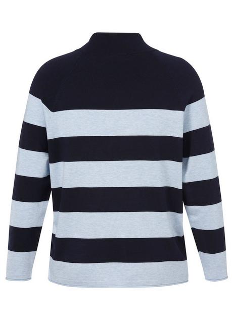 VIA APPIA DUE Gestreifter Pullover mit Tunnelzug am Stehkragen - indigo gestreift sheego Lagerräumung