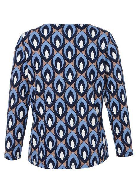 VIA APPIA DUE Bedrucktes Langarmshirt mit Rundhalsausschnitt - indigo gemustert sheego Online Outlet