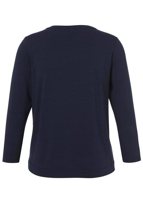 VIA APPIA DUE Langarmshirt mit glitzerndem Folienprint - indigo gemustert sheego Zeitlich begrenztes Angebot