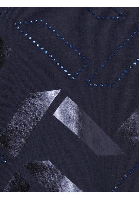 VIA APPIA DUE Langarmshirt mit glitzerndem Folienprint - indigo gemustert sheego Zeitlich begrenztes Angebot