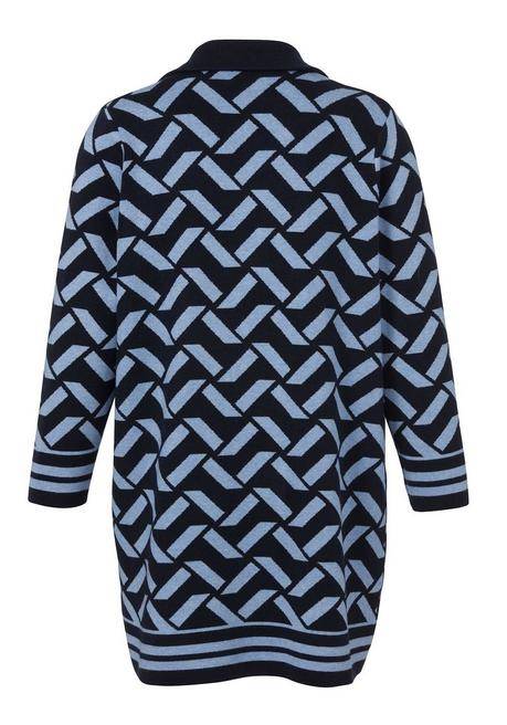 VIA APPIA DUE Offener Strickmantel im Jacquardmuster - indigo gemustert sheego Exklusive Angebote