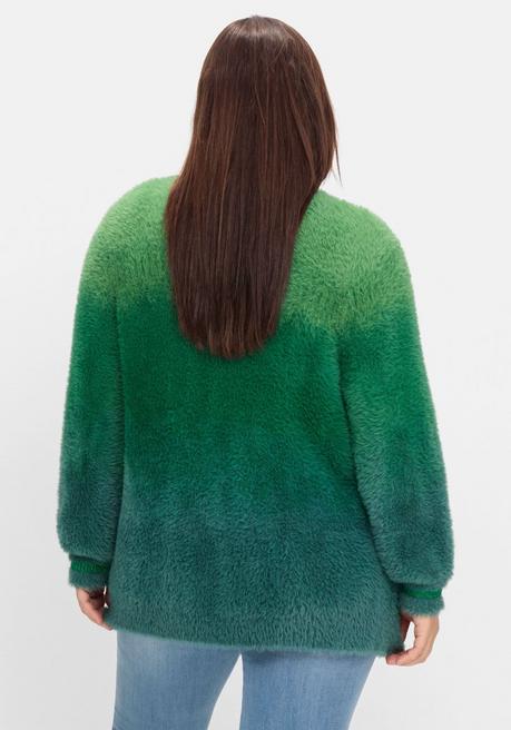 sheego by Joe Browns Strickjacke im Farbverlauf, aus Flausch-Garn - grün-blau sheego Räumungsverkauf