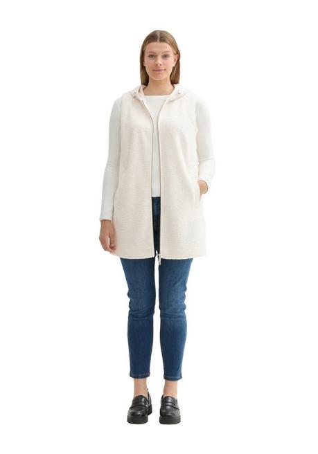TOM TAILOR Plus Teddyweste in Longform, mit Kapuze - offwhite sheego Tägliche Deals