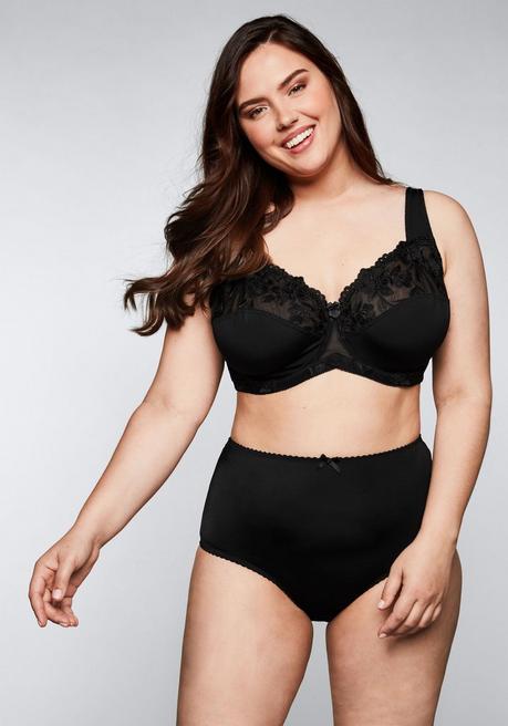 sheego Bügel-BH mit leicht transparenter Spitze - schwarz sheego Neueste Stile