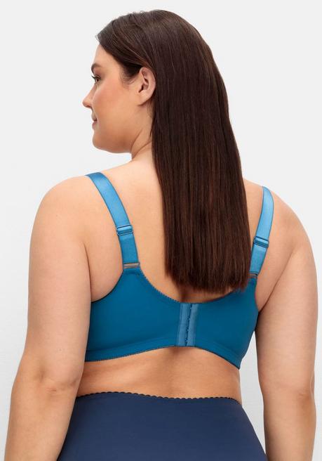sheego Bügel-BH mit Spitze und breiten Trägern - blau sheego Bis zu 50% Rabatt