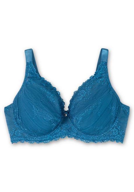 sheego Bügel-BH mit Spitze und breiten Trägern - blau sheego Bis zu 50% Rabatt