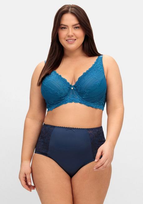 sheego Bügel-BH mit Spitze und breiten Trägern - blau sheego Bis zu 50% Rabatt