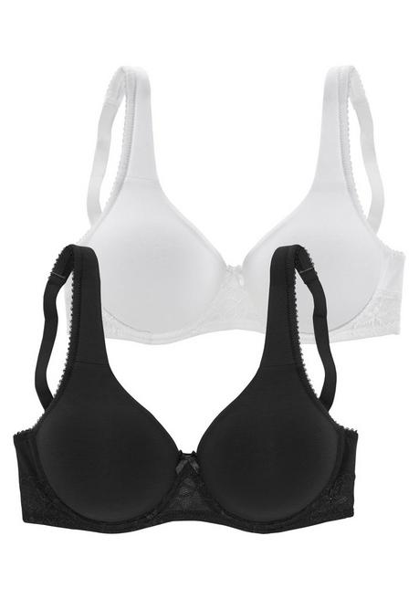NUANCE Doppelpack T-Shirt BHs - schwarz+weiß sheego Sonderangebot der Fabrik