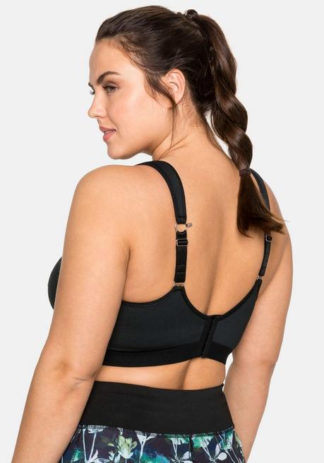 sheego Sport-BH aus COOLMAX® mit 2 Tragevarianten - schwarz sheego Discount Store für neue Produkte