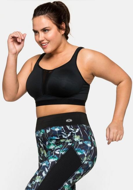 sheego Sport-BH aus COOLMAX® mit 2 Tragevarianten - schwarz sheego Discount Store für neue Produkte