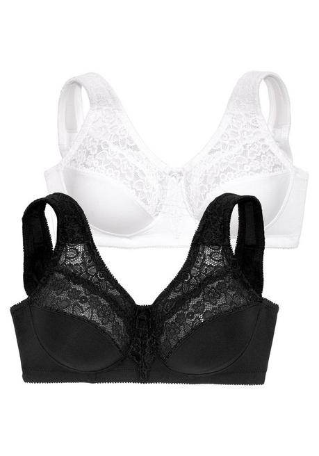 PETITE FLEUR Doppelpack Entlastungs-BHs mit Spitze - schwarz+weiß sheego Nur noch ein Tag übrig