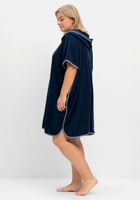 sheego Bade-Poncho mit Kapuze, aus Frottee - marine sheego Kostenloser Versand international
