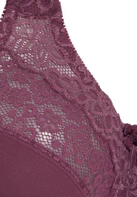 PETITE FLEUR Doppelpack Entlastungs-BHs mit Spitze - burgund+weiß sheego Auslauf