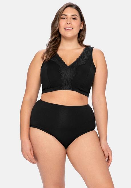 sheego BH ohne Bügel in Bustier-Form, mit Spitzenborte - schwarz sheego Verkauf