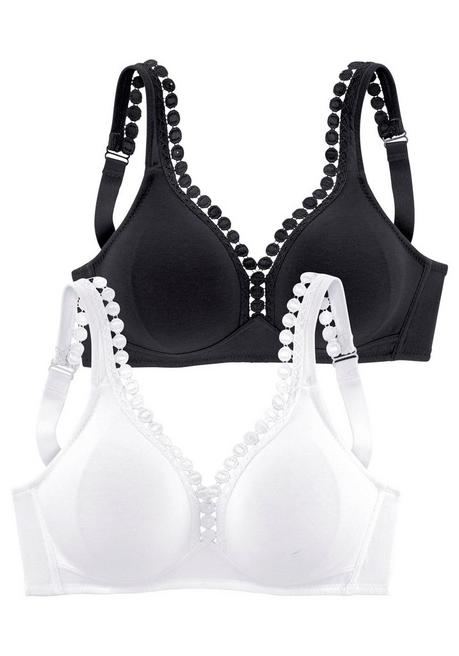 PETITE FLEUR Soft-BH - weiß+schwarz sheego Günstiger Verkauf