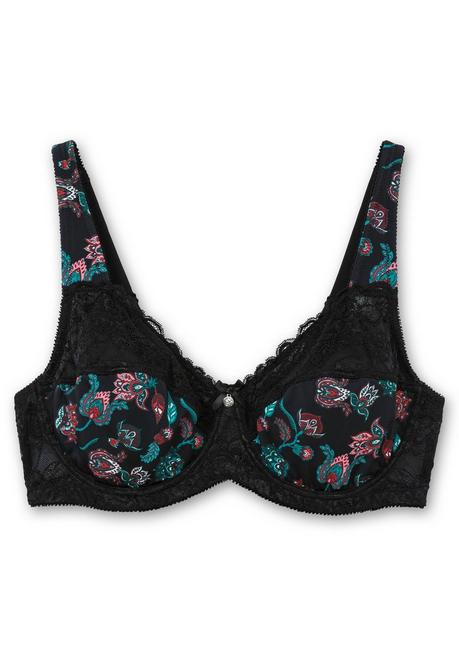 sheego Bügel-BH mit Paisleydruck und Spitze - schwarz bedruckt sheego Meist gekauft