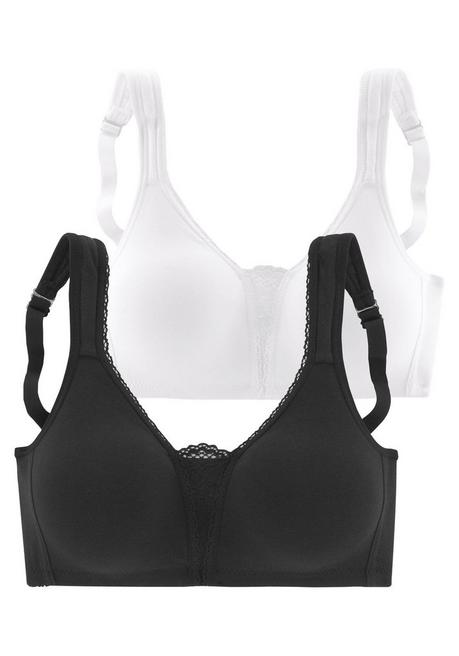PETITE FLEUR Doppelpack BHs ohne Bügel - schwarz+weiß sheego Rabatt