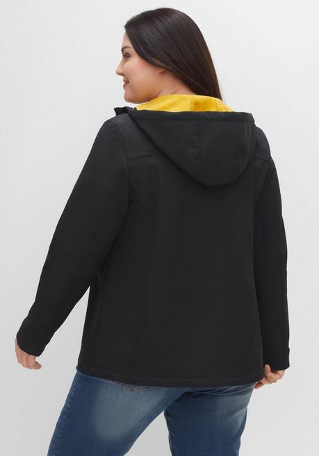 sheego Softshell-Jacke mit Fleece-Innenseite - schwarz sheego Großer Ausverkauf