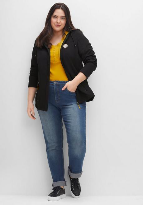 sheego Softshell-Jacke mit Fleece-Innenseite - schwarz sheego Großer Ausverkauf