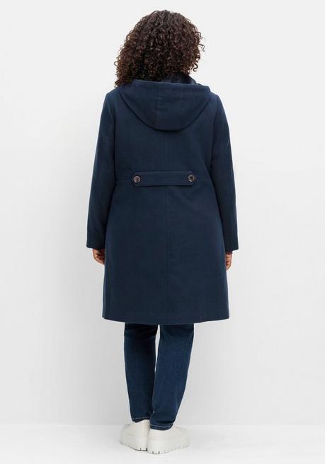 sheego Kapuzenmantel in leichter A-Linie, mit hoher Taille - nachtblau sheego Preisnachlass