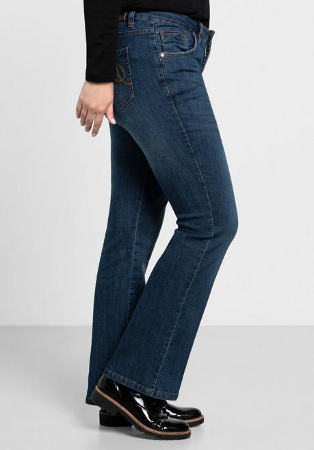 sheego Bootcut-Jeans in 5-Pocket-Form, mit Used-Effekten - dark blue Denim sheego Black Friday