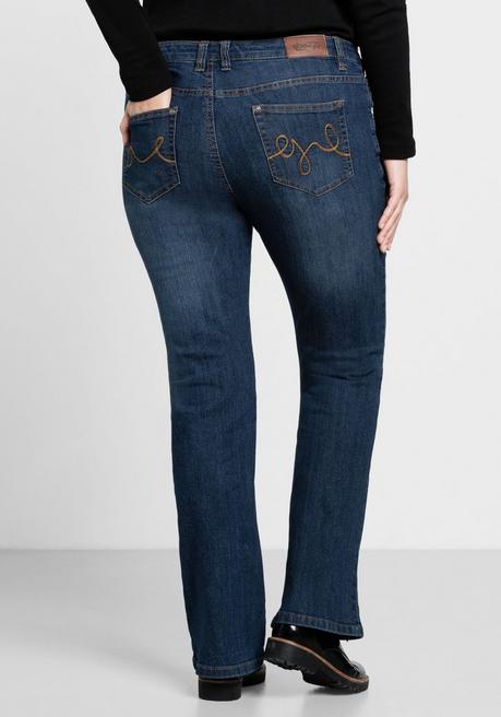 sheego Bootcut-Jeans in 5-Pocket-Form, mit Used-Effekten - dark blue Denim sheego Black Friday