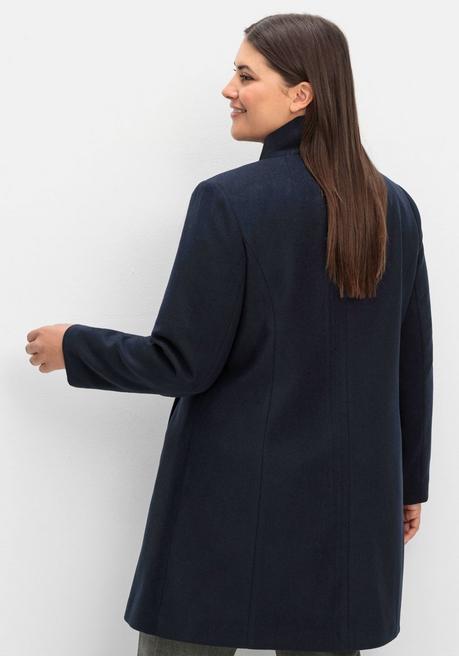 sheego Kurzmantel mit asymmetrischem Kragen - tiefblau sheego Cyber Monday