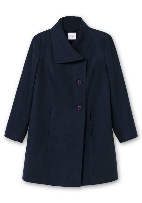 sheego Kurzmantel mit asymmetrischem Kragen - tiefblau sheego Cyber Monday
