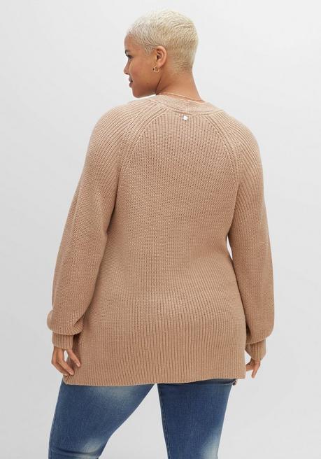 sheego Pullover mit Kaschmir, in leichter A-Linie - cappuccino meliert sheego Weihnachtsangebot