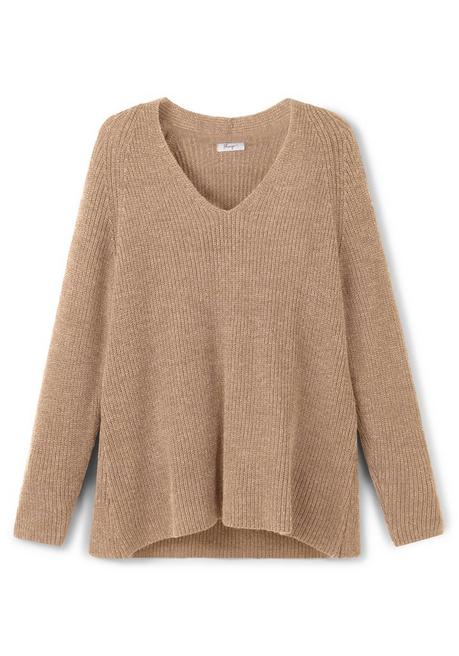 sheego Pullover mit Kaschmir, in leichter A-Linie - cappuccino meliert sheego Weihnachtsangebot