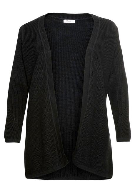 sheego Cardigan aus Grobstrick, in offener Form - schwarz sheego Vatertagsangebot