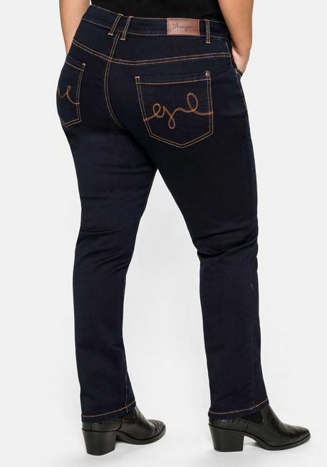 sheego Schmale Stretch-Jeans im 5-Pocket-Stil - blue black Denim sheego Valentinstagsangebot