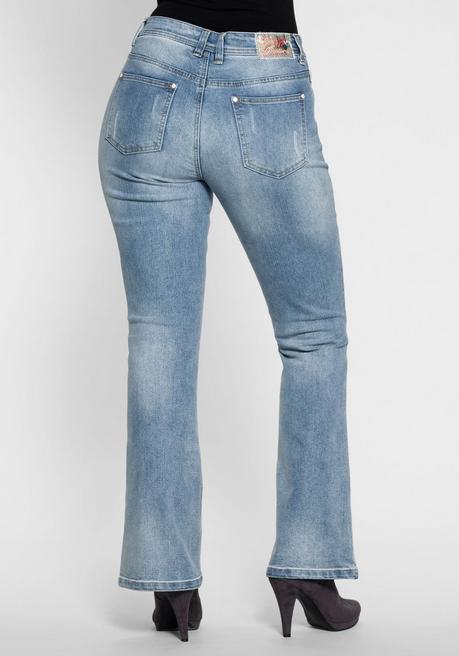 sheego by Joe Browns Bootcut Stretch-Jeans im Used-Look - light blue Denim sheego Jubiläumsangebot