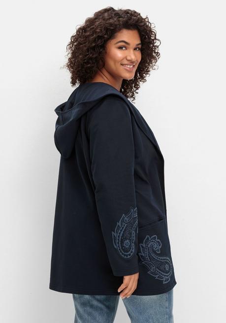 sheego by Joe Browns Leichte Kapuzensweatjacke mit Paisleydruck - dunkelblau sheego Top Angebot