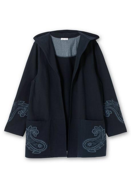 sheego by Joe Browns Leichte Kapuzensweatjacke mit Paisleydruck - dunkelblau sheego Top Angebot