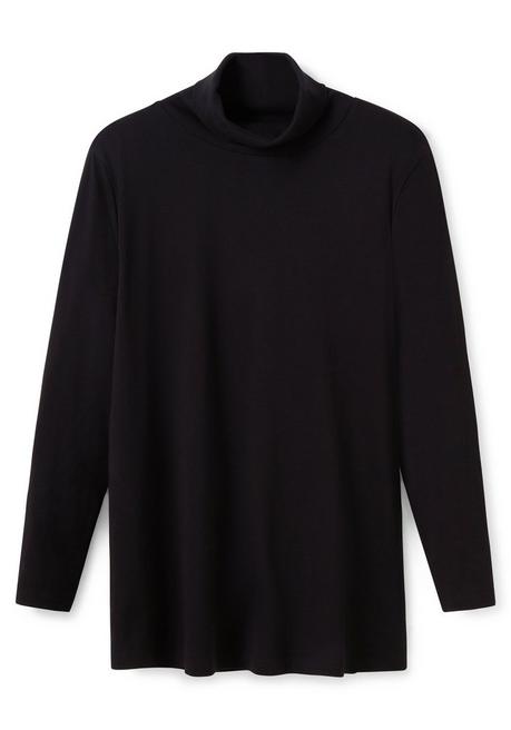 sheego Langarmshirt mit Rollkragen, in A-Linie - schwarz sheego Tägliche Deals
