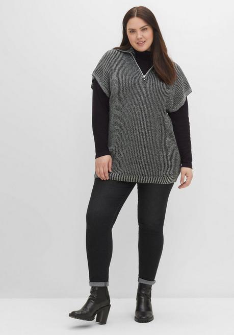 sheego Langarmshirt mit Rollkragen, in A-Linie - schwarz sheego Tägliche Deals