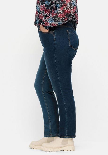 sheego Schmale Jeans in Curvy-Schnitt PIA, in 5-Pocket-Form - dark blue Denim sheego Tiefpreis