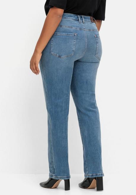 sheego Gerade Stretch-Jeans mit Bodyforming-Effekt - blue Denim sheego Begrenzte Freigabe
